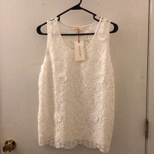 Solitaire White Lace Tank